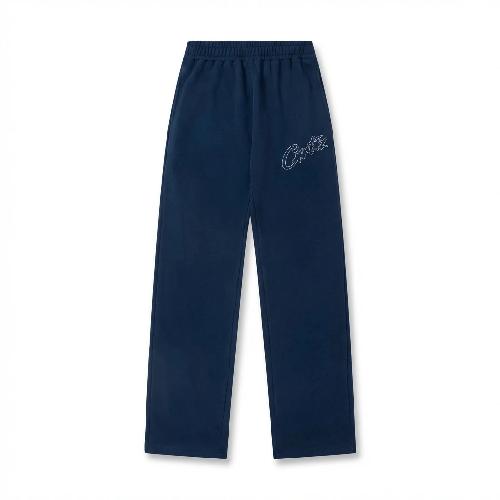 Corteiz simple style dark blue trousers