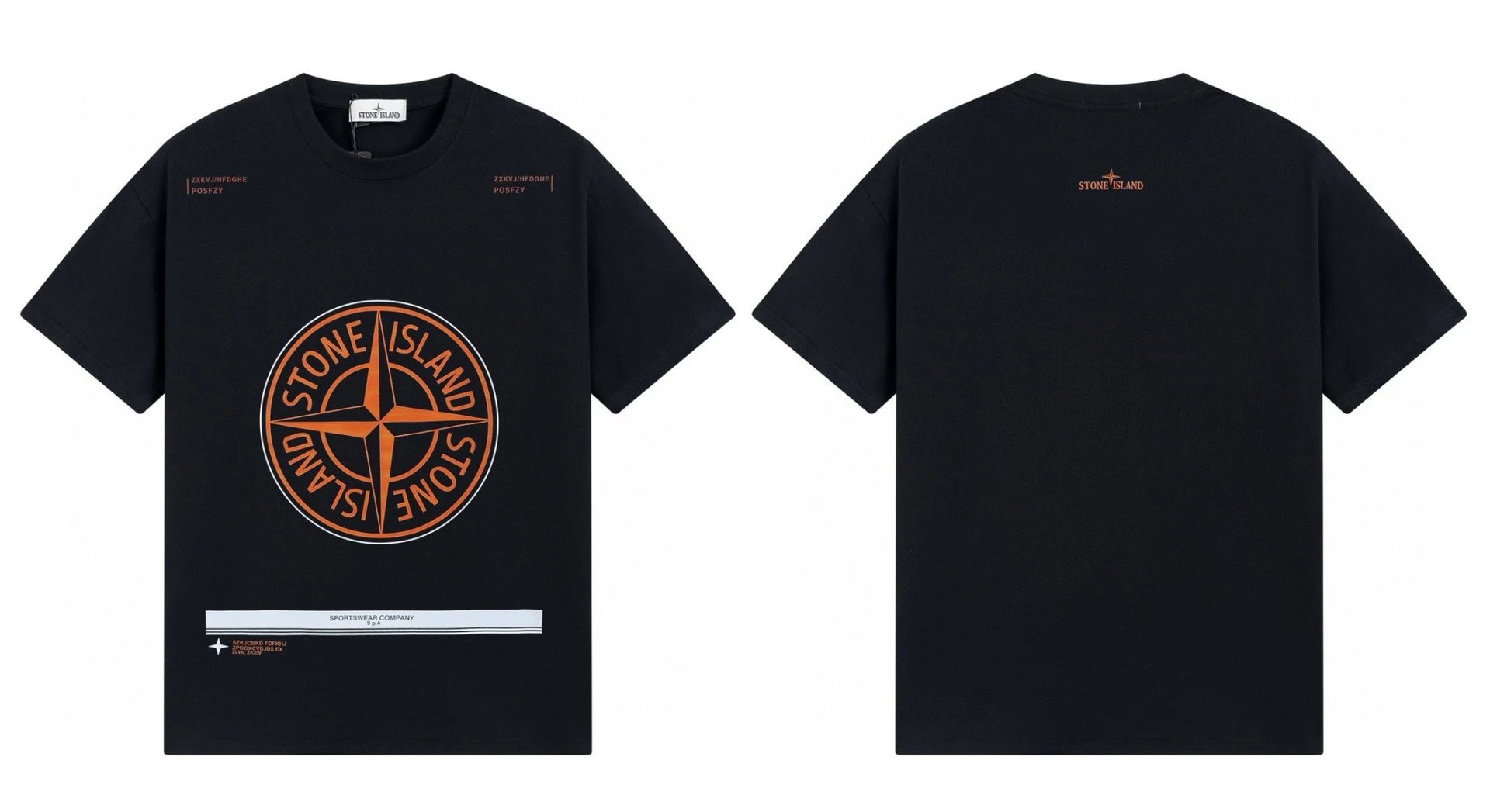 Stone Island Compass Techwear Style Black Short Sleeve T-Shirt