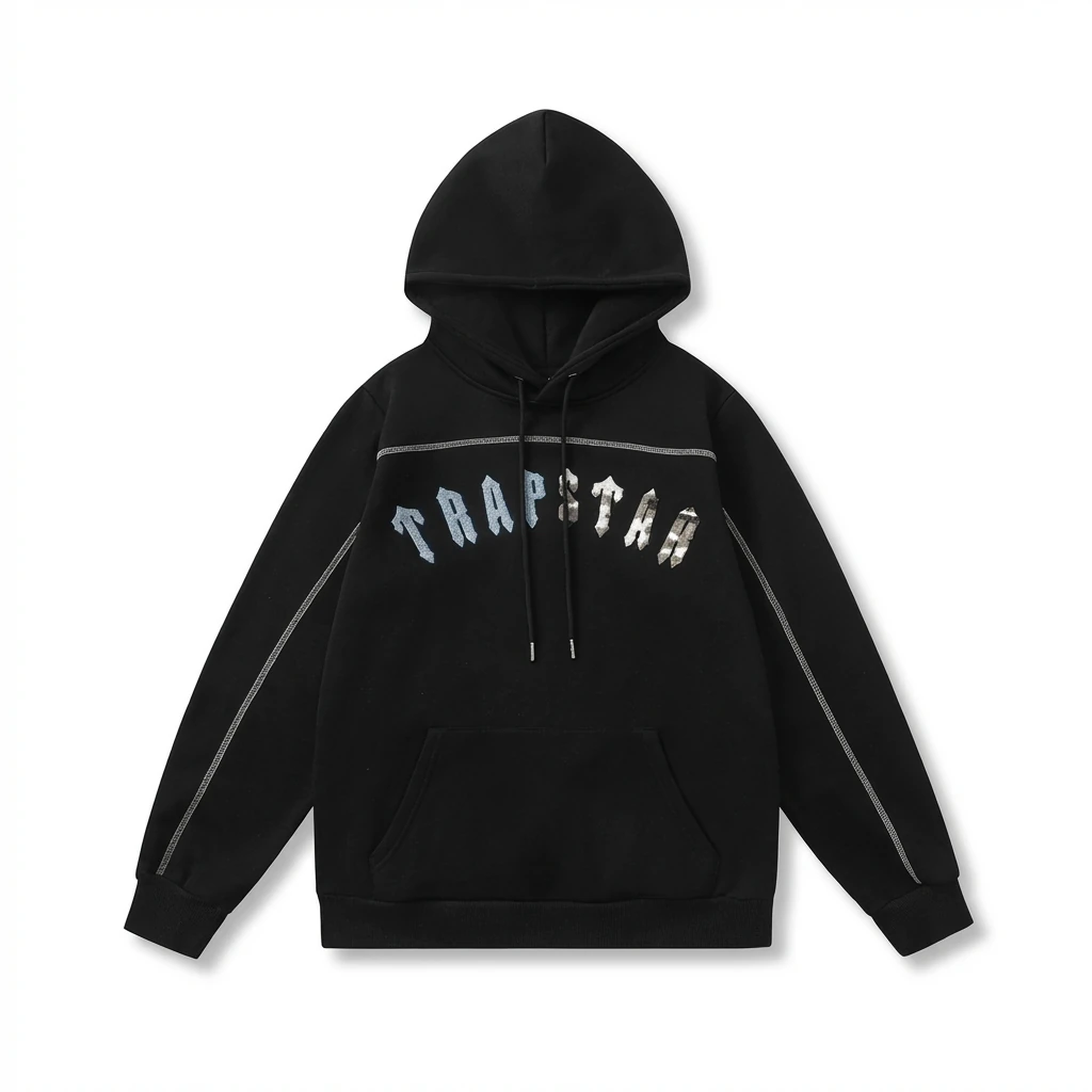 Trapstar trendy black hoodie