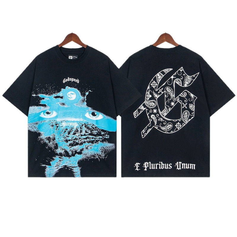 Godspeed Paisley Street Style Black Printed T-Shirt