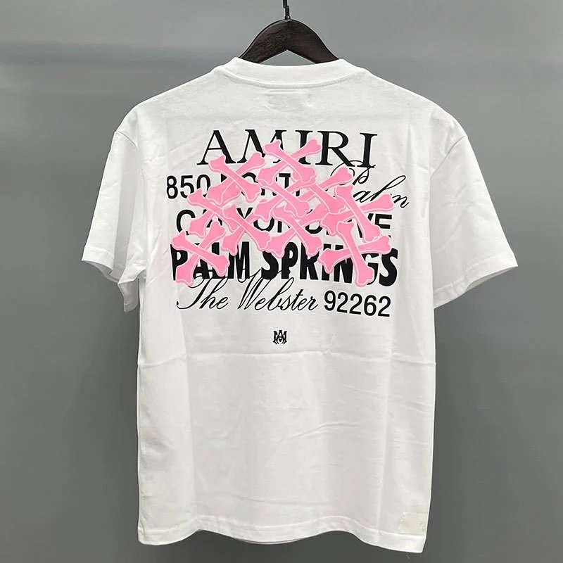 Amiri Pink White Records Graphic T-Shirt Fan Wear