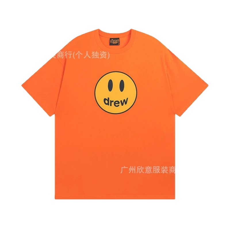 DREW Smiley Series Street Style Orange Short Sleeve T-shirt