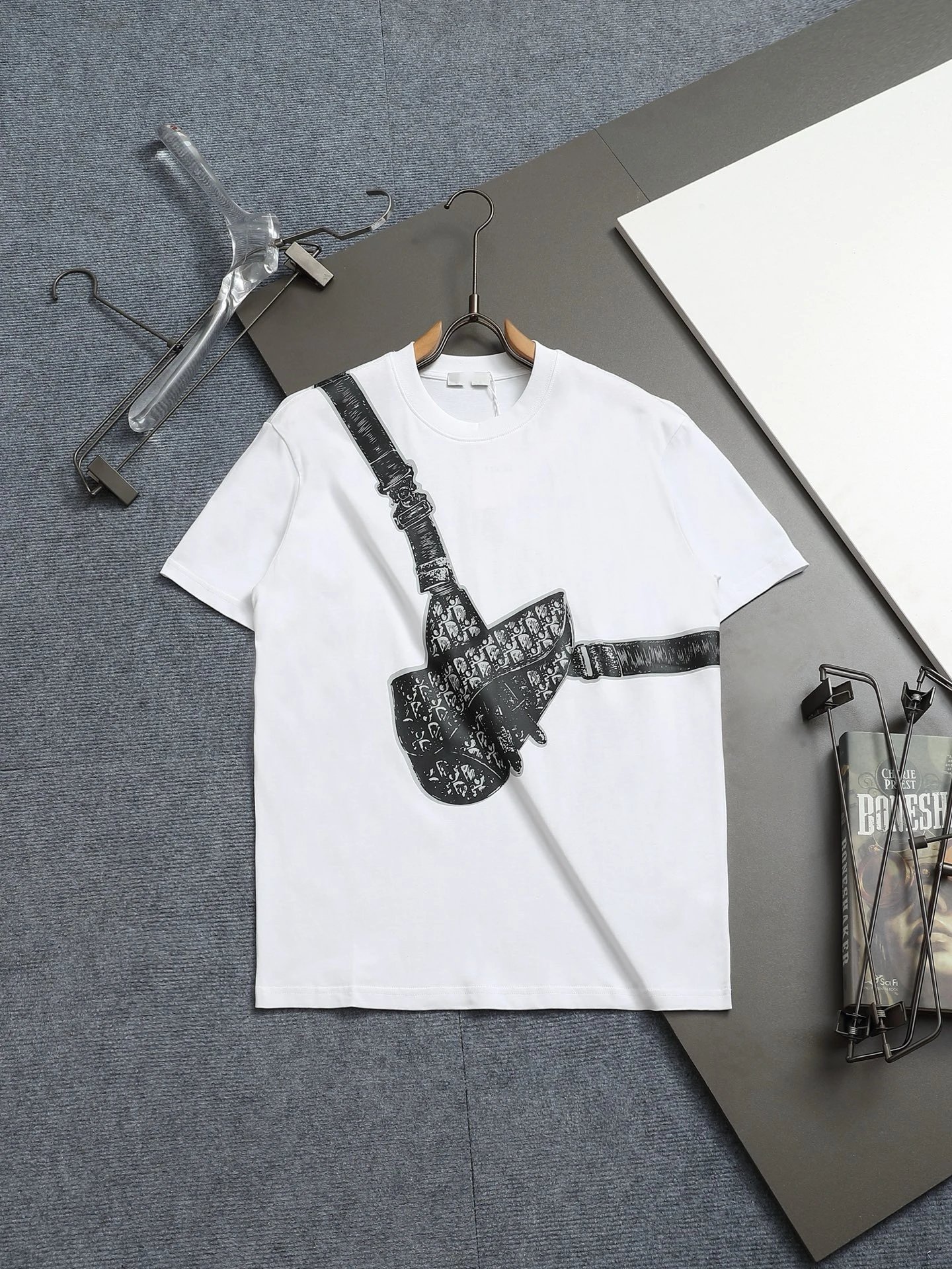 Dior Monogram Collection Light Luxury Style White T-Shirt