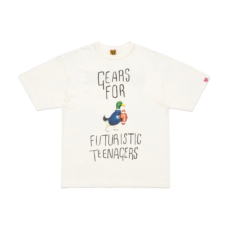 HUMAN MADE Japanese Streetwear Green Duck Printed Off-white T-shirt
