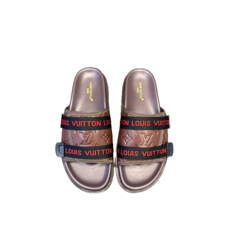 Louis Vuitton Classic Monogram Trendy Brown Slide Sandals