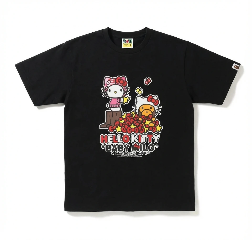Bape Hello Kitty Co-branded Black T-shirt