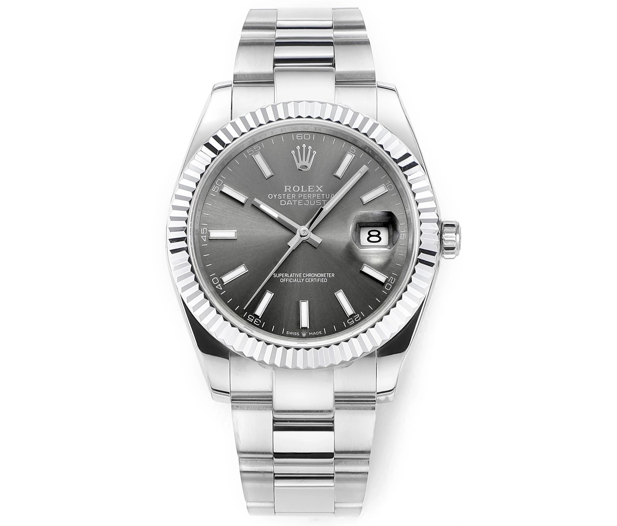 Silver And Gray Rolex Datejust Automatic Watch for occasion