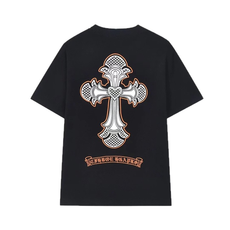Chrome Hearts Cross Gothic Style Black Short-sleeve T-shirt