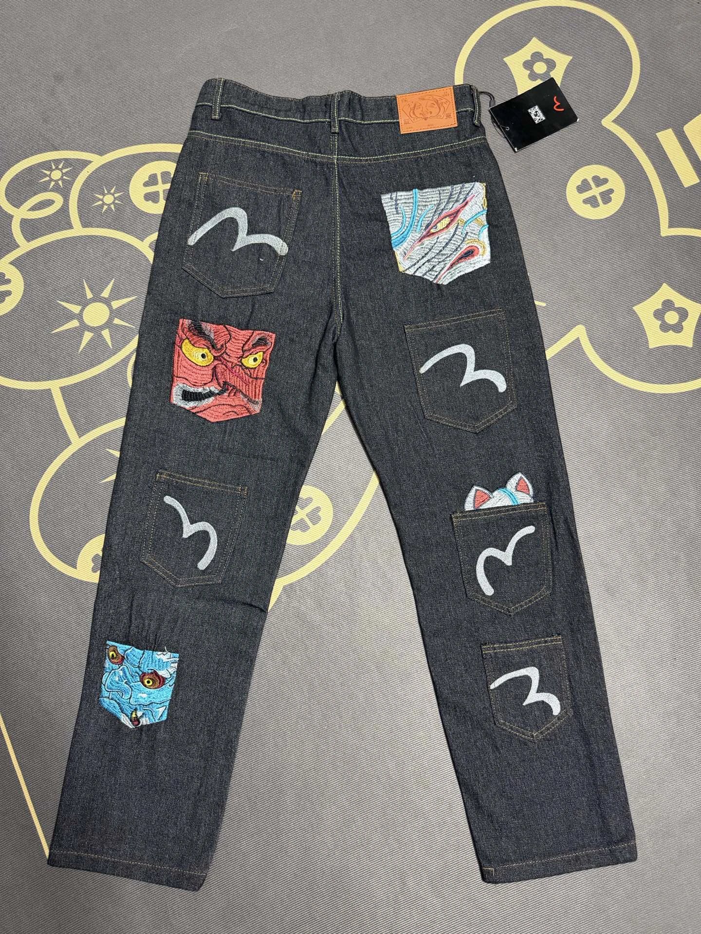Black Patchwork Jeans - Evisu Weekend