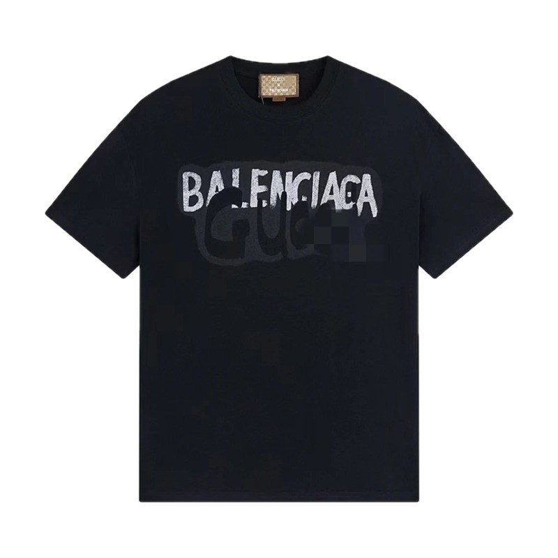 Balenciaga Co-branded Graffiti-style Black T-Shirt