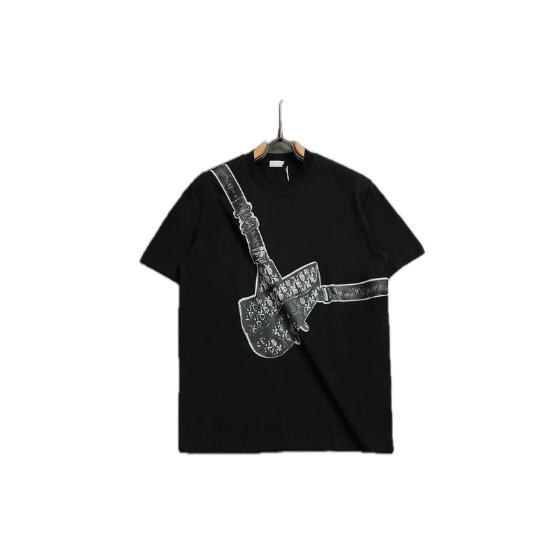 Dior Oblique Collection Streetwear Style Black Short-sleeve T-shirt