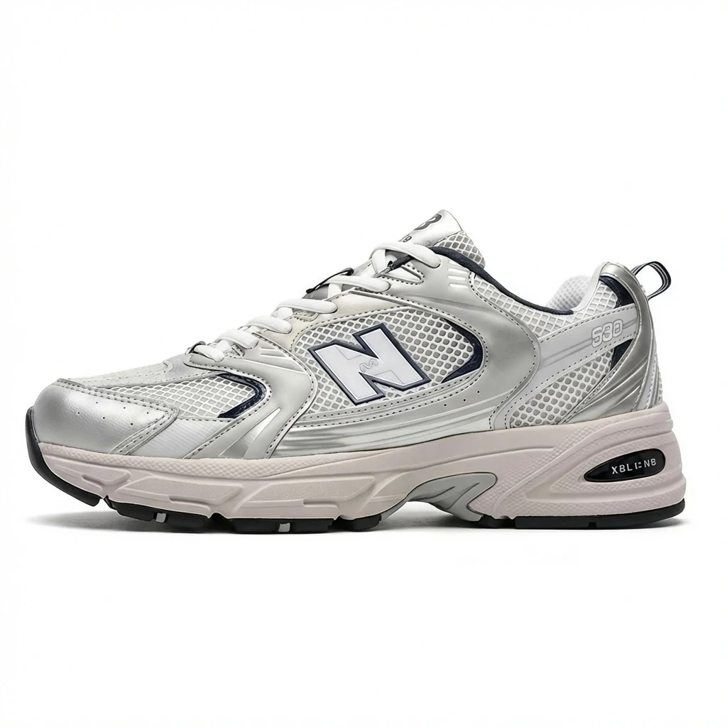 New Balance 530 Series Silver-White Retro Sports Shoes