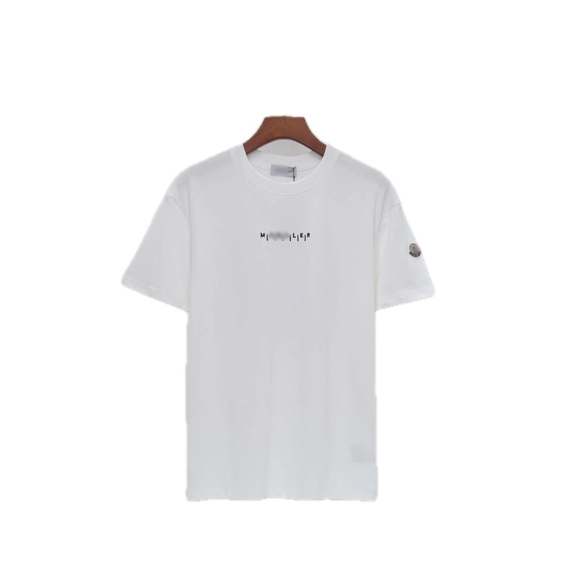 Moncler Letter Print Minimalist Style White T-Shirt