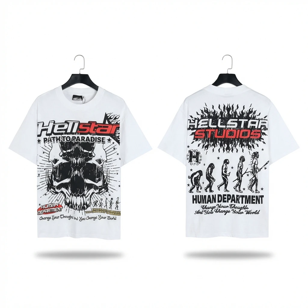 Hellstar Skull Print White T-shirt