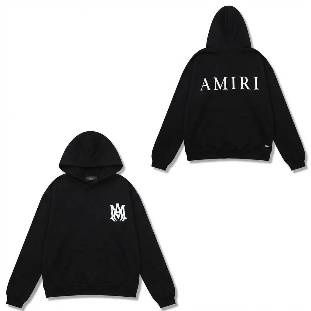 AMIRI minimalist style black hoodie