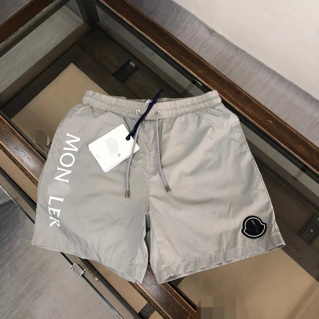 Moncler Letter Print Light Gray Casual Shorts
