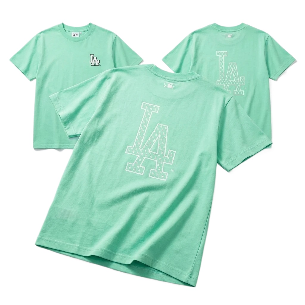 MLB LA series fresh style green T-shirt