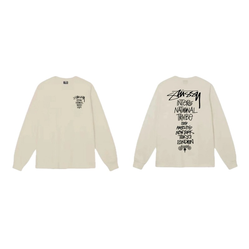 Stussy graffiti-style off-white long-sleeve