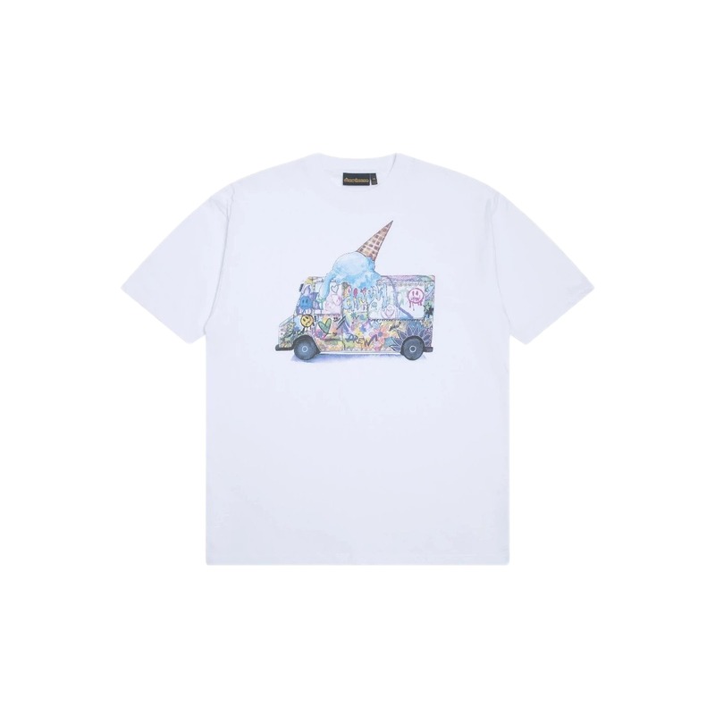 DREW Graffiti Style Ice Cream Truck White Short Sleeve T-shirt