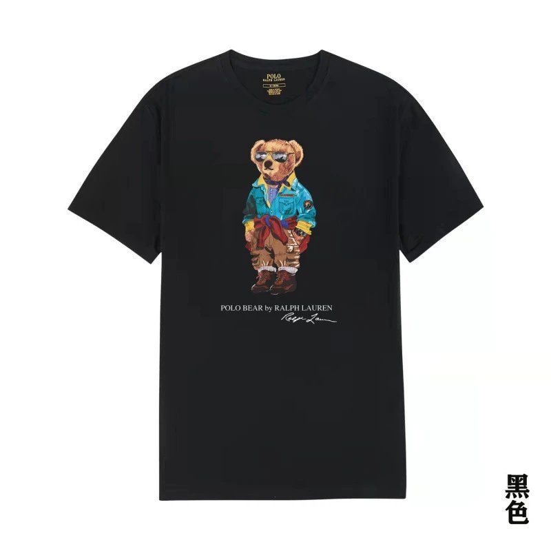 Ralph Lauren bear trendy brand black T-shirt
