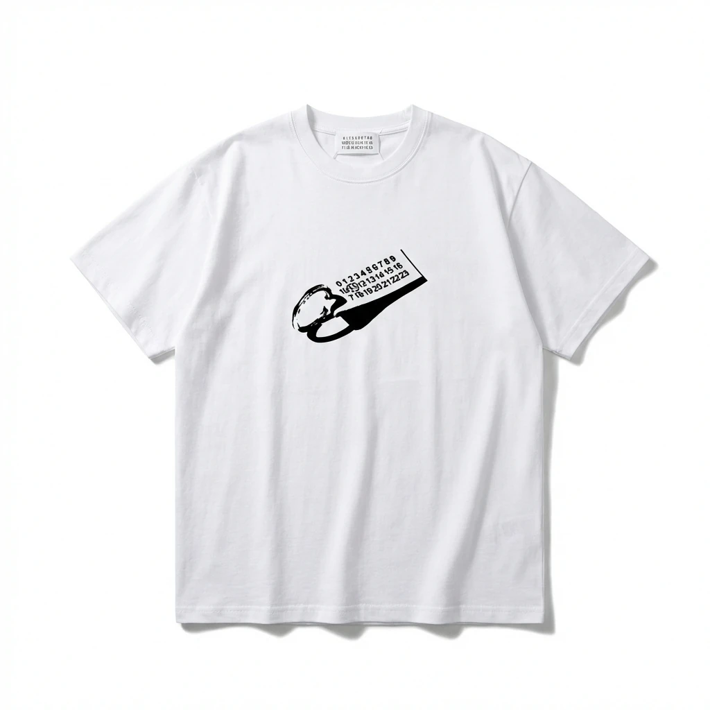 Maison Margiela short-sleeved white T-shirt with digital printing