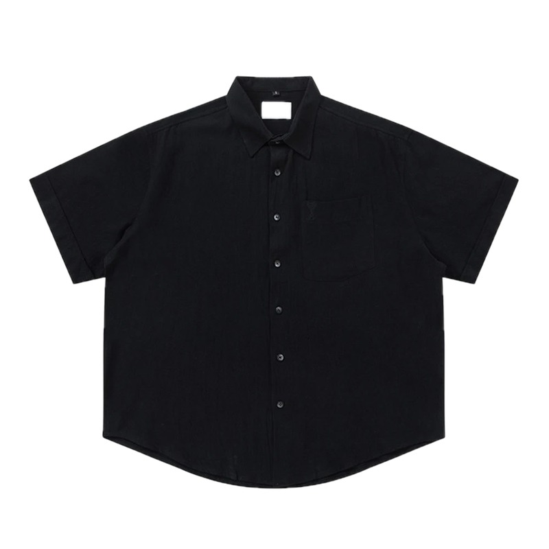 AMI series short-sleeved shirts in black