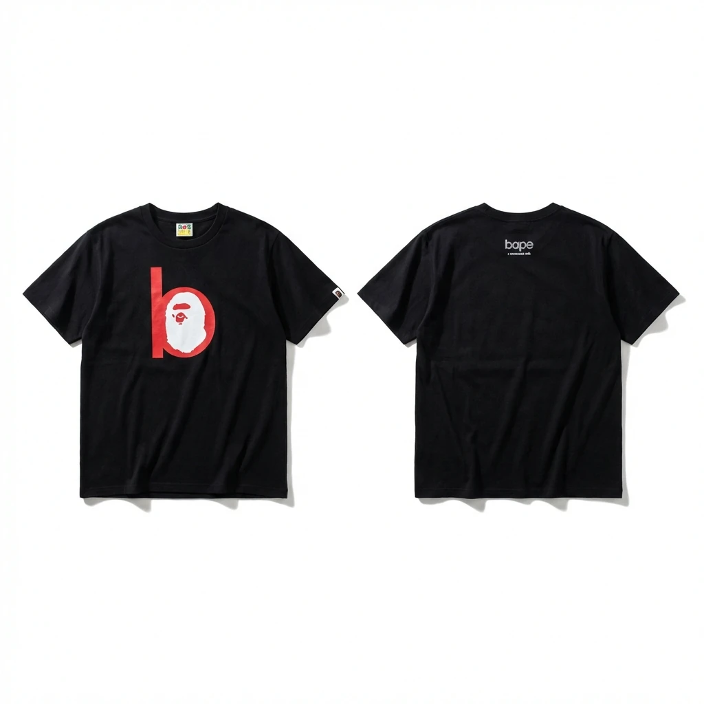 Bape Ape Head Minimalist Style Black T-shirt