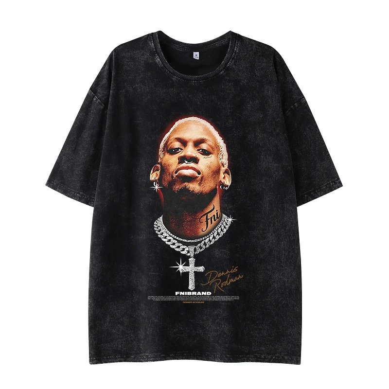 Tupac Statement Portrait graphic T-shirt Black Tupac Collage for Easy Pairing