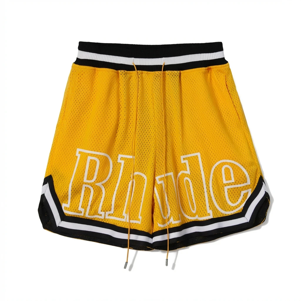 RHUDE sporty yellow shorts