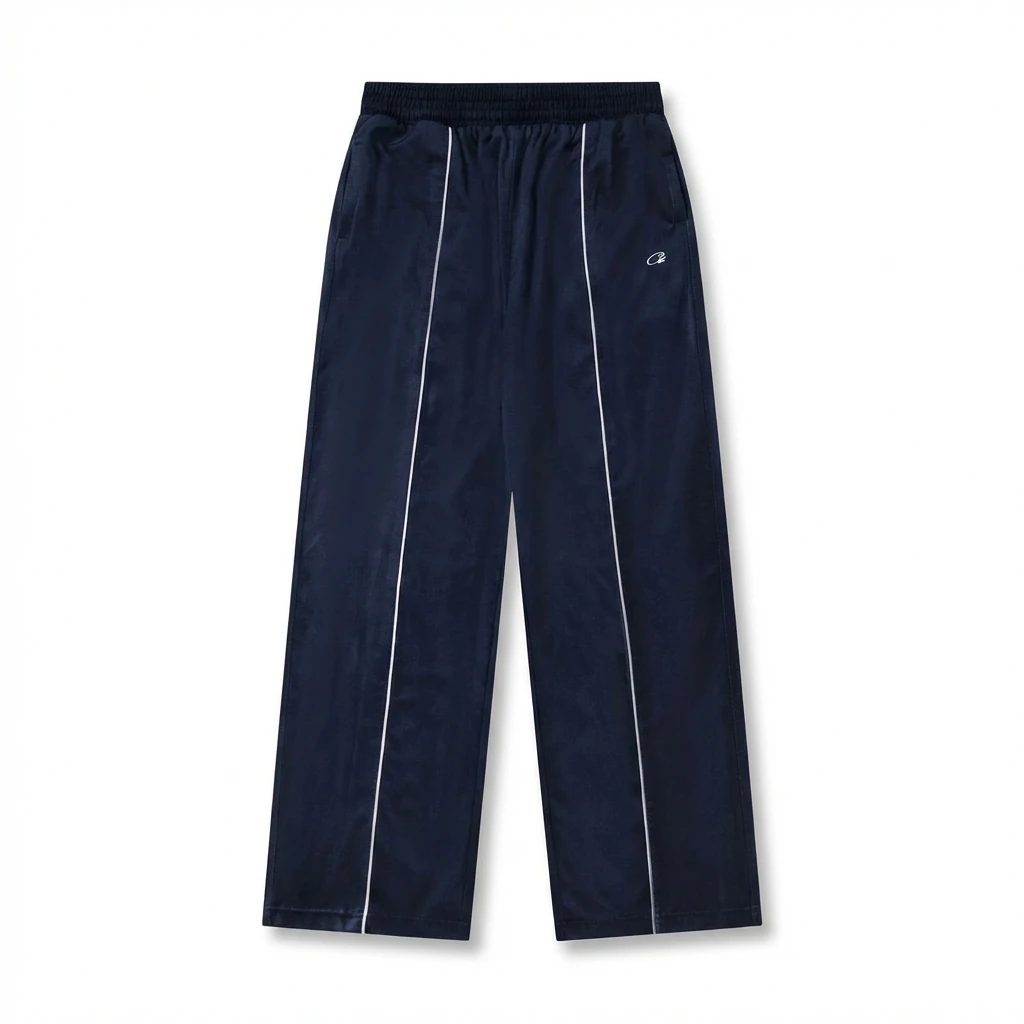 Corteiz simple style dark blue long trousers