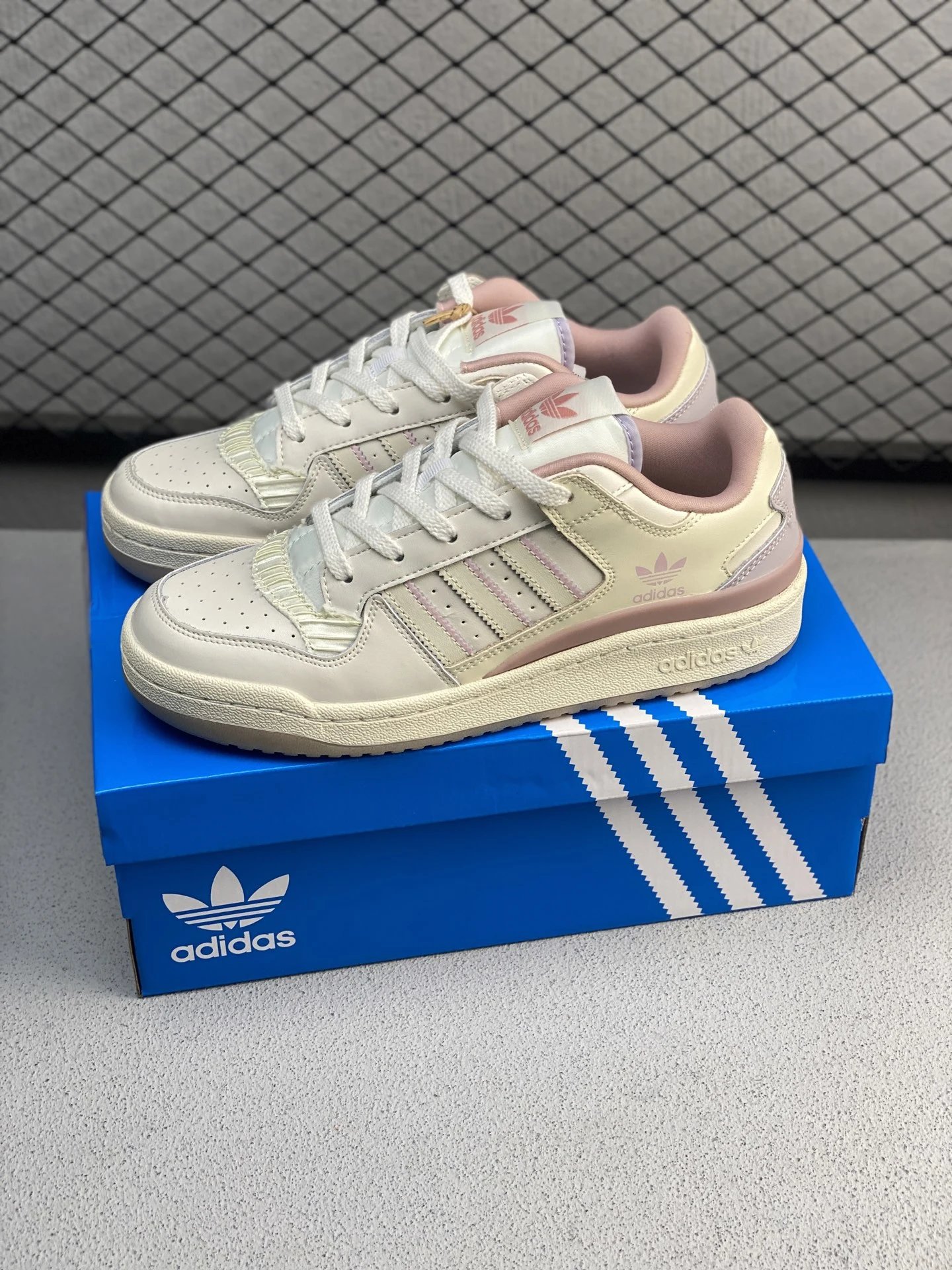 Adidas White and Pink Shell-Toe Sneakers and Everyday Court Profile