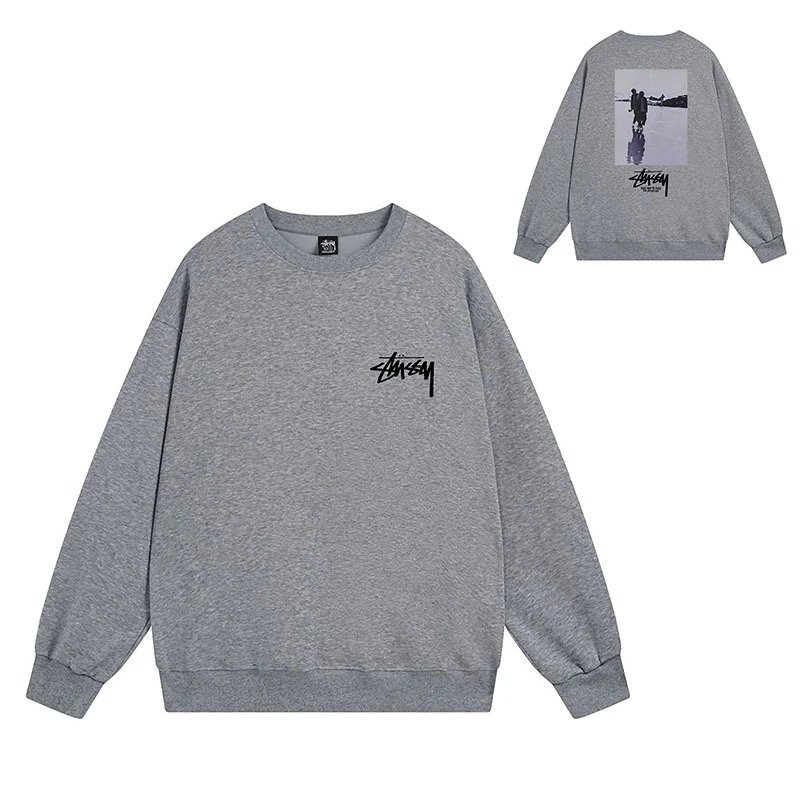 Stussy Gray Style 537 Graphic SweatShirt Clean Colorway