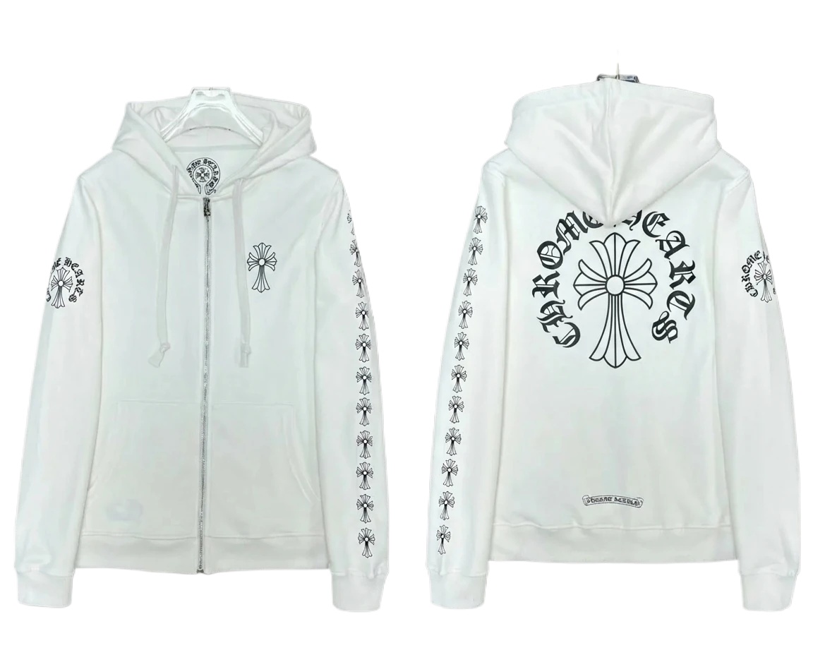 Chrome Hearts Cross Cool Style White Hoodie