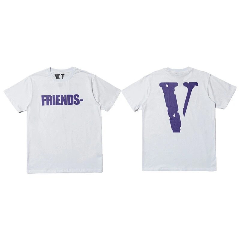 Vlone Streetwear Logo T-shirt Black Purple Vlone with Practical Shape