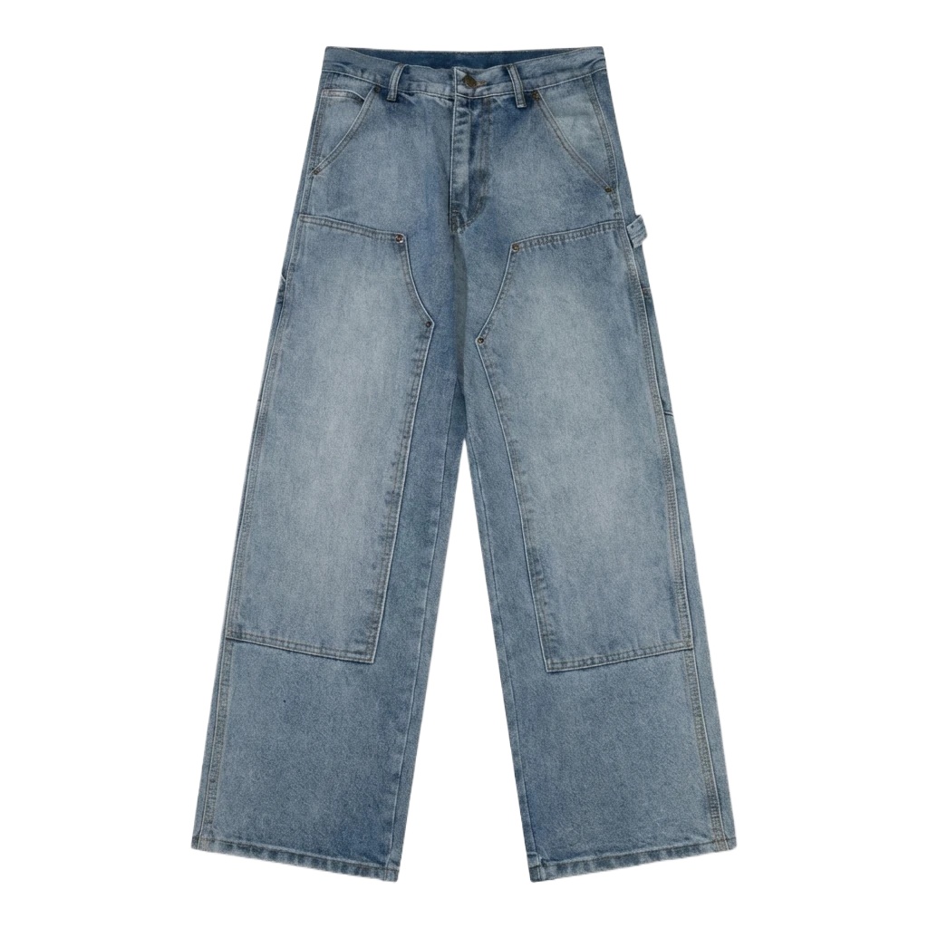 Carhartt workwear-style blue jeans