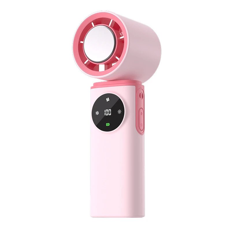 Handheld Cooling Fan With Pink Ice-compress Version For Handheld Cooling