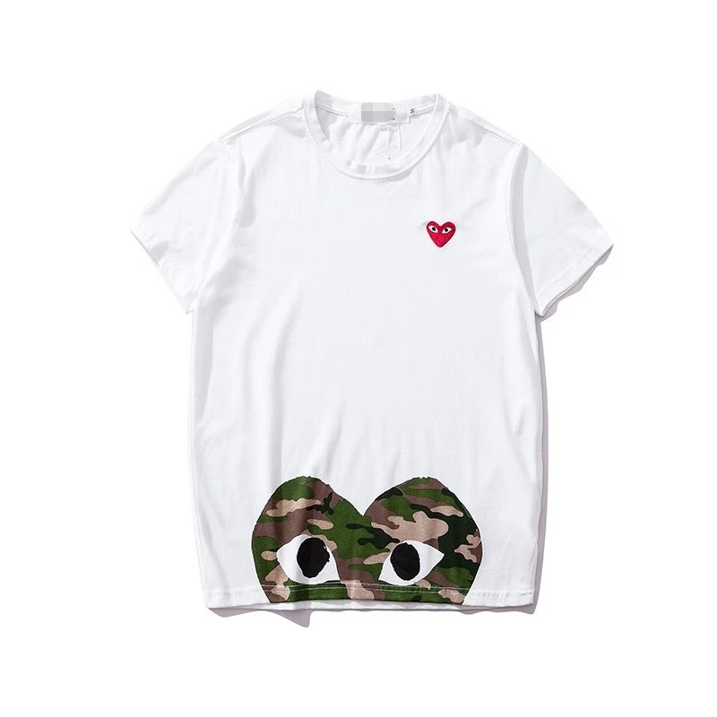 Comme des Garcons PLAY 2021-49 Green Style 2149 Heart Logo T-Shirt Casual Layering