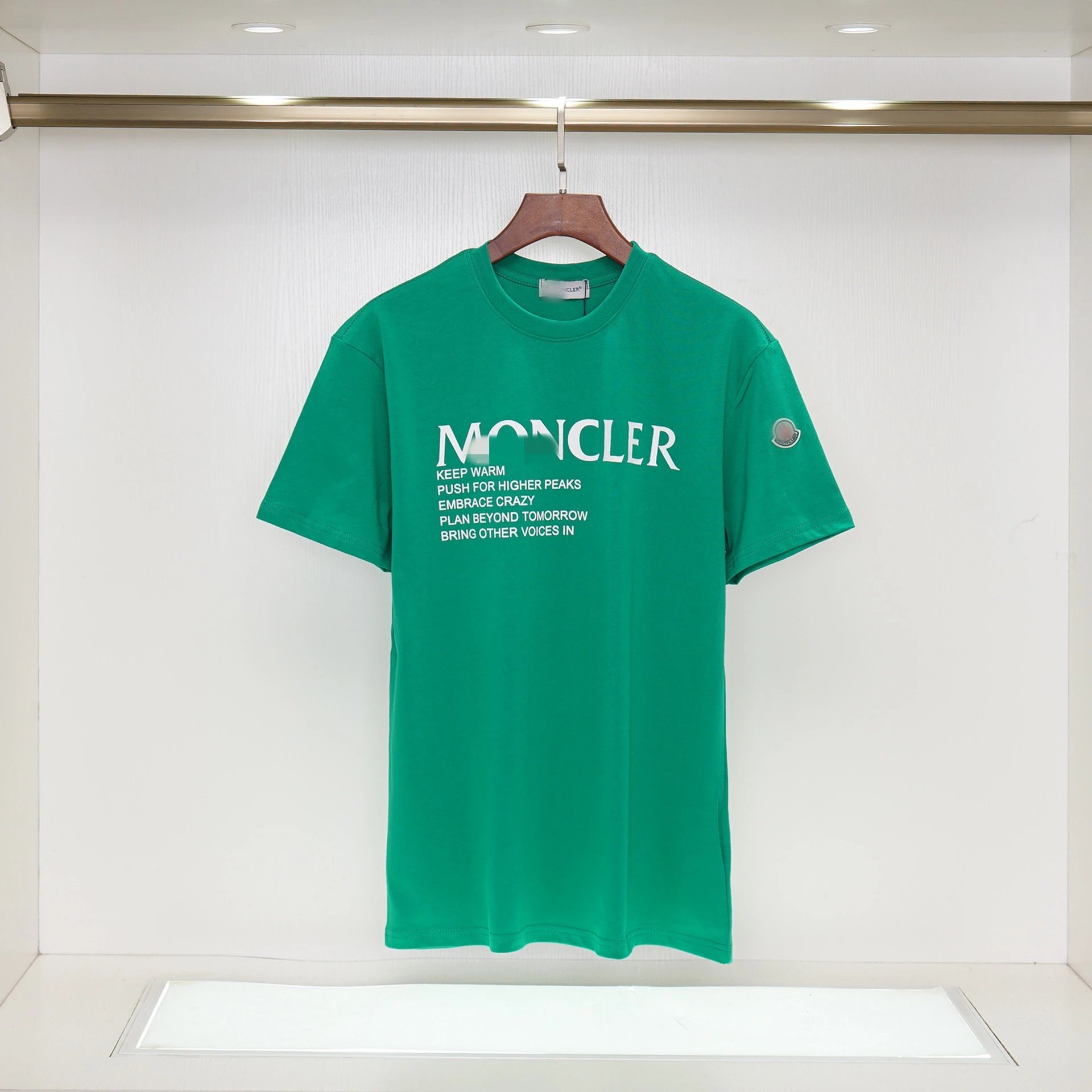 Moncler Letter Print Casual Green Short-sleeve T-shirt