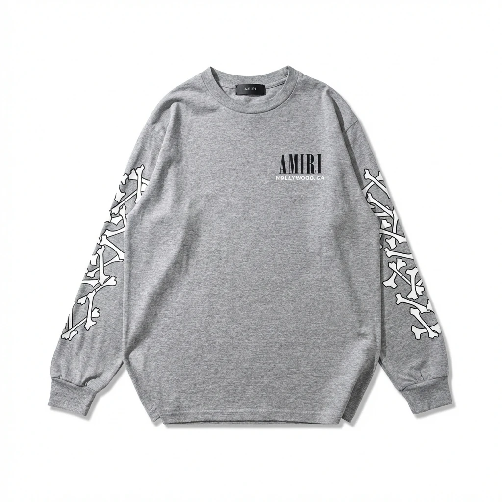 AMIRI Bone Pattern Trendy Cool Gray Sweatshirt
