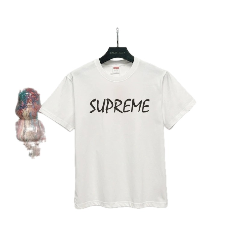 Supreme Hand-drawn Print Street Style White T-Shirt