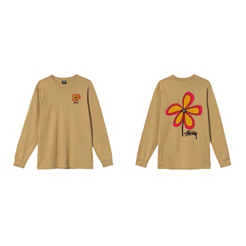 Stussy Floral Casual Khaki Long-Sleeve