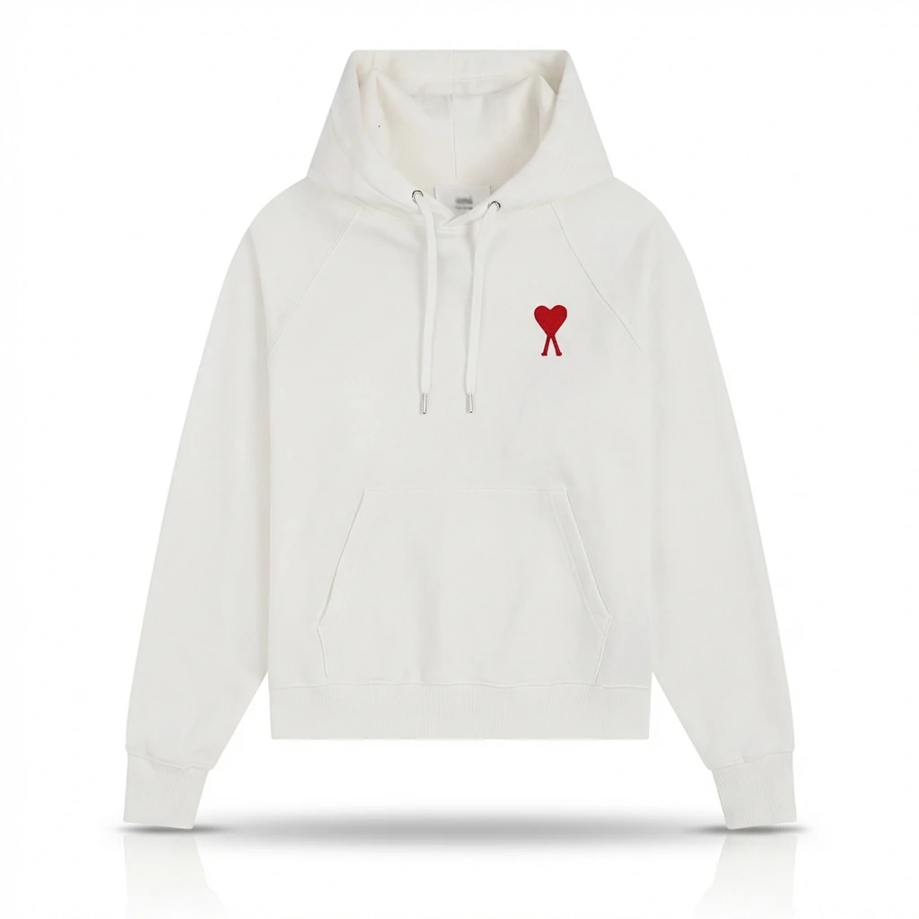 AMI Love Simple White Hoodie