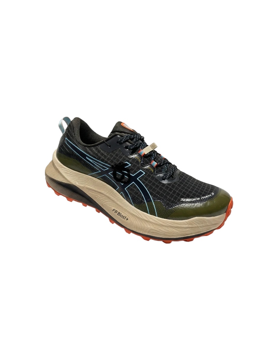 ASICS Trail Running Black and Green Running Shoes