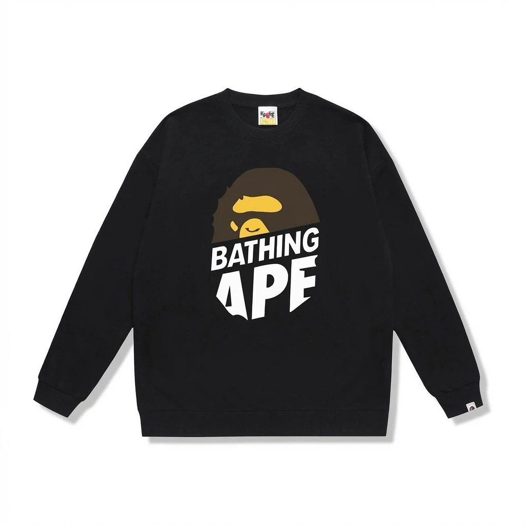 Bape Ape Head Trendy Cool Black Sweatshirt