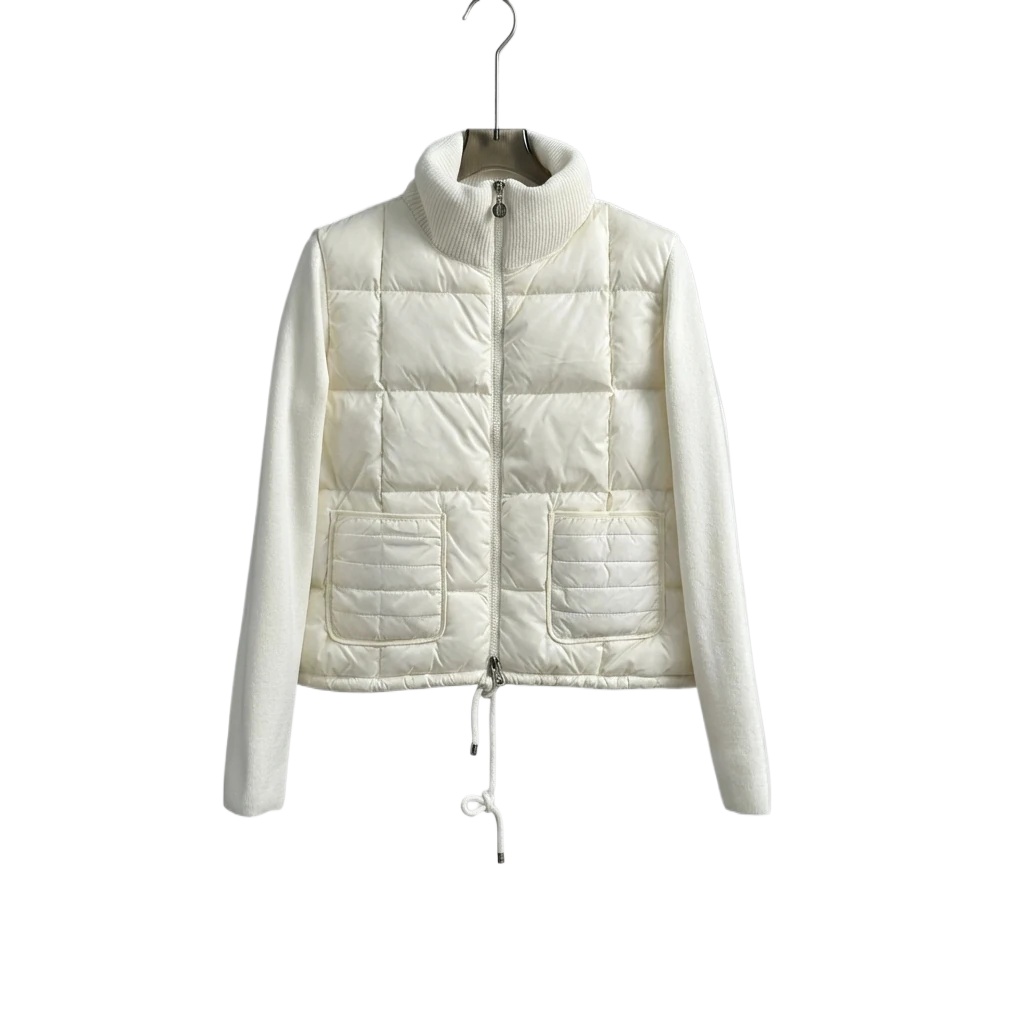Moncler retro-style white down jacket