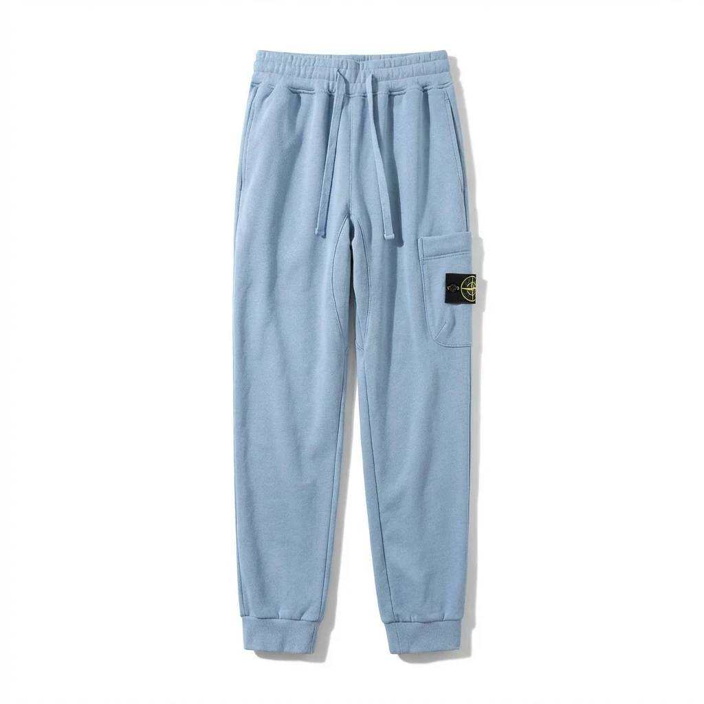 Stone Island Workwear Style Light Blue Sweatpants