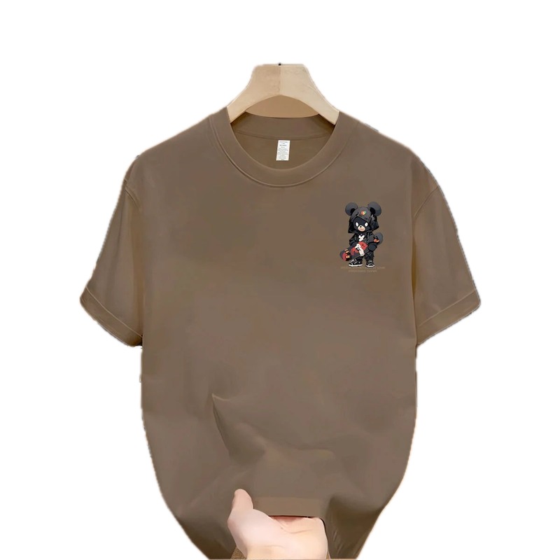 Streetwear Brand Gloomy Bear Printed Street-style Khaki T-shirt