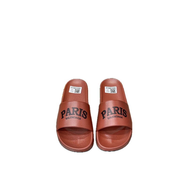 Balenciaga PARIS Streetwear Brand Brick Red Slippers