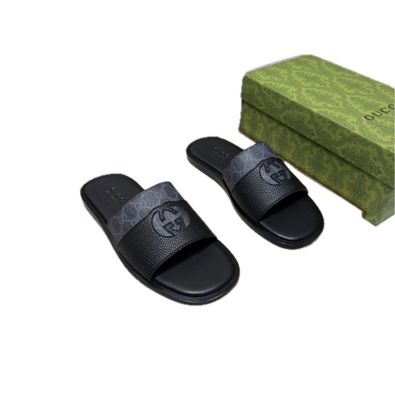 Gucci GG Monogram Casual Black Slides