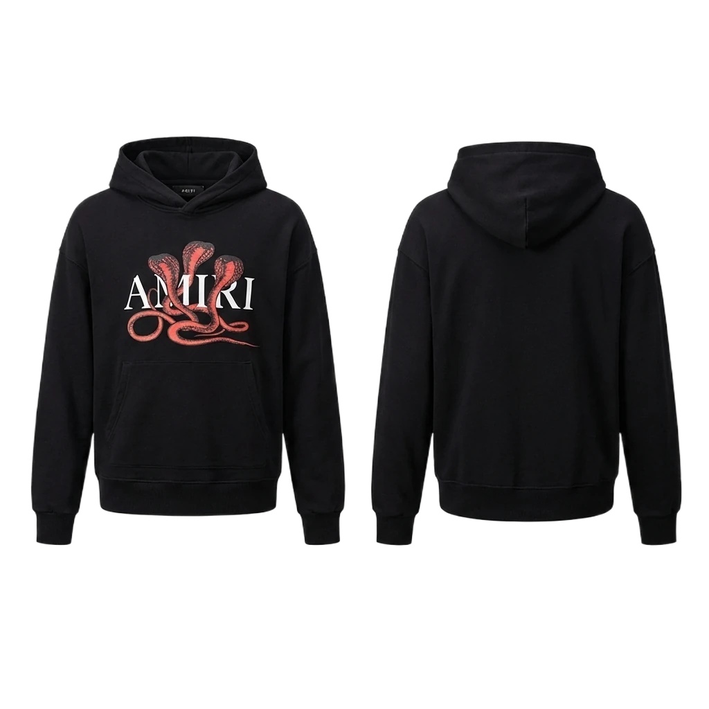 AMIRI Snake Pattern Trendy Cool Black Sweatshirt